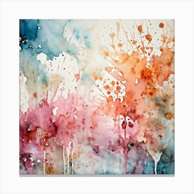 Artistic Grunge Pattern Stands Out In A Retro Watercolor Paint Stained Hues Merging And Contrasting Canvas Print