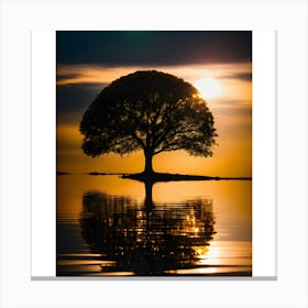 Lone Tree In The Water Canvas Print