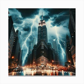 Lightning Over New York City 1 Canvas Print