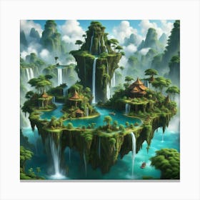 Waterfall Island Canvas Print