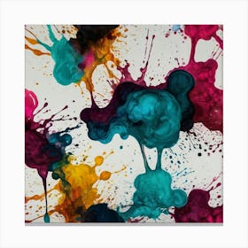 Colorful Paint Splashes Canvas Print