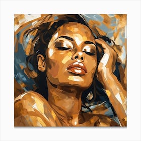 Woman With Her Eyes Closed Canvas Print