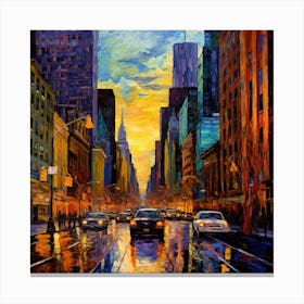 New York City At Dusk Canvas Print