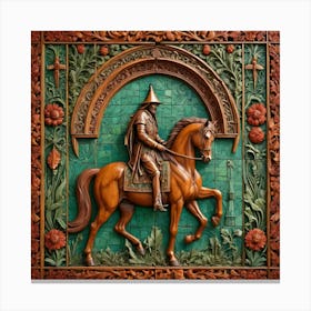 Knight On Horseback 3 Canvas Print