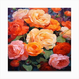 Orange Roses Canvas Print