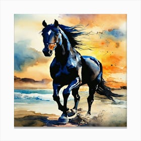 Horse On The Beach 1 Canvas Print