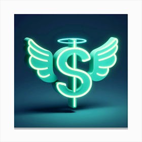 Angel Wings With Dollar Sign Canvas Print