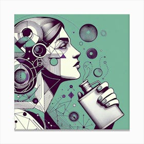 Woman With A Bottle Canvas Print