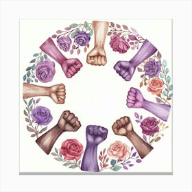 Human Fists National Union Flowers Nature Canvas Print