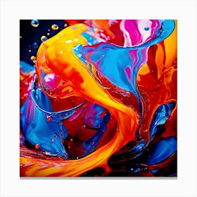 Fresh Colors Liquid 3d Design Spark Hot Palette Shapes Dynamism Vibrant Flowing Molten (6) Canvas Print