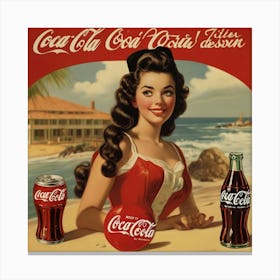 Default Default Vintage And Retro Coca Cola Advertising Aestet 2 (3) Canvas Print