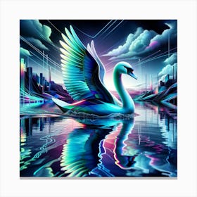 Colorful Swan Canvas Print