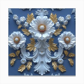 3d Floral Wallpaper Canvas Print