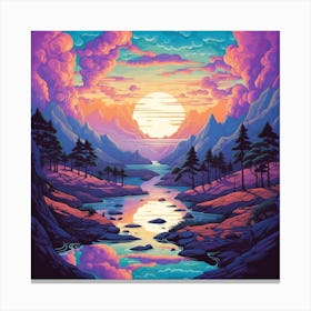 Psychedelic Landscape 1 Canvas Print