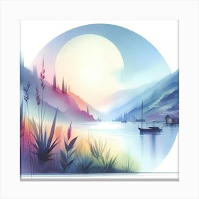 Watercolor Landscape Painting 22 Canvas Print