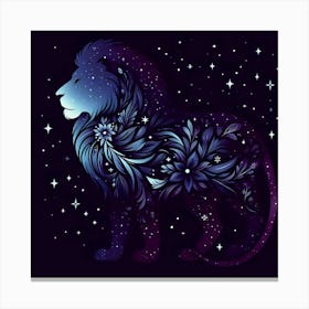 Lion In The Night Sky Canvas Print