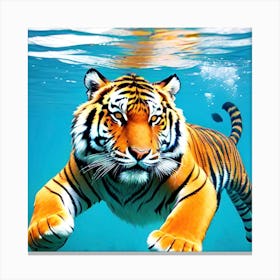 Swimming Tiger Canvas Print