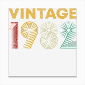 Vintage 1982 40th Birthday Gift Men Women 40 Years Old Canvas Print