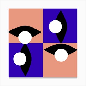 Pink and Blue Checkered Eye Canvas Print