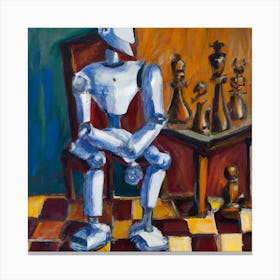 Robot Chess Canvas Print