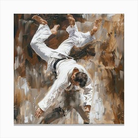 A Judo Throw Oil Painting Illustration 1718705044 2 Canvas Print