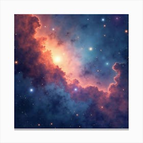 Nebulae In Watercolor With Swirling Cosmic Colors 1 Canvas Print