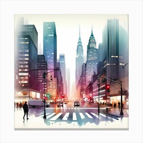 Watercolor Cityscape 5 Canvas Print