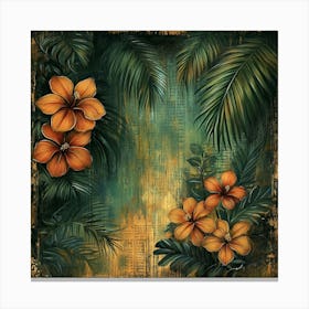 Tropical Flowers Art Canvas Print