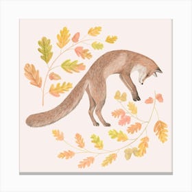 Jumping Fox Canvas Print