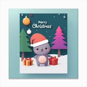 Merry Christmas Card Canvas Print