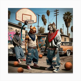 Basketball Hounds Canvas Print