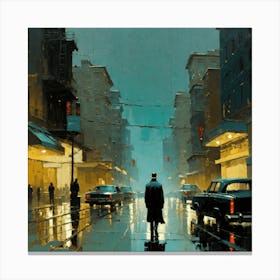 Man Walking Down The Street Canvas Print