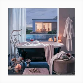 A Luxurious Home Spa Day Illustration Set In A Bea Qtj2ig2htygxptcblhdgdw Lgf1vc7jtjm1s6eiagjugg Canvas Print