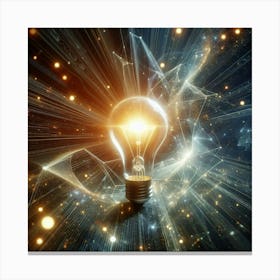 Light Bulb In Space Canvas Print
