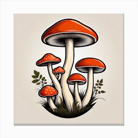 Mushroom Illustration 3 Canvas Print