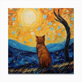 Starry Night Cat 1 Canvas Print