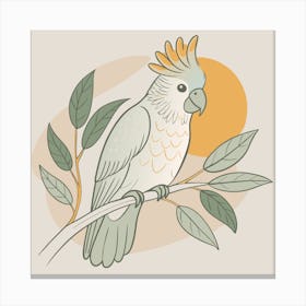 Cockatoo Parrot on a branch 1 Canvas Print