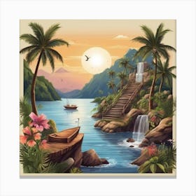 Tropical Landscape 7 Canvas Print