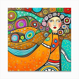 Abstract - Woman In Orange Canvas Print