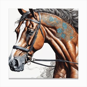 Horse With Flowers Canvas Print