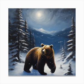 Bear In The Snow 1 Canvas Print
