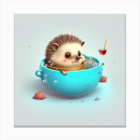 Hedgehog In A Cup Canvas Print