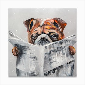 Bulldog's news humor animals art Canvas Print