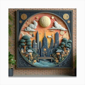 3d Paper Cut Art Canvas Print