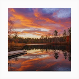 Sunset On A Lake Canvas Print