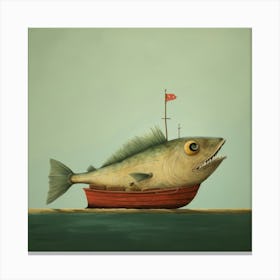 Fish On A Boat Canvas Print