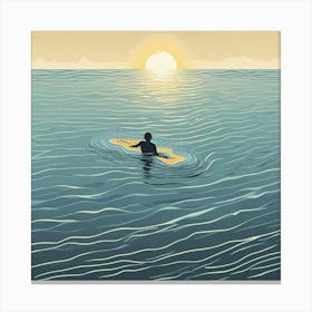 Swimming Art Print (20) Canvas Print