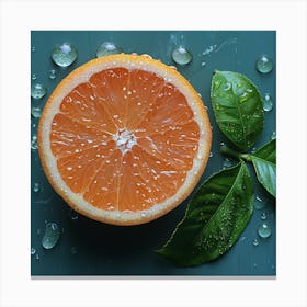 Water Drops On An Orange Canvas Print