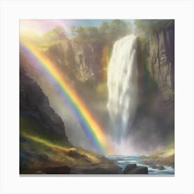 Rainbow Over Waterfall Canvas Print