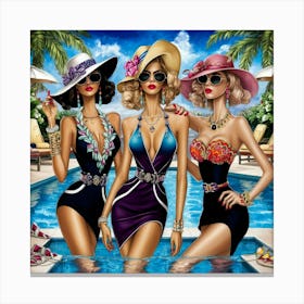 A Captivating Illustration Of Three Stylish Women Kgniq Z Rck4xaeyvrdewa A1ssvh Fsqgzmyhj4ohauw Canvas Print